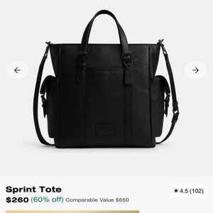 Coach Black Sprint Tote Backpack
